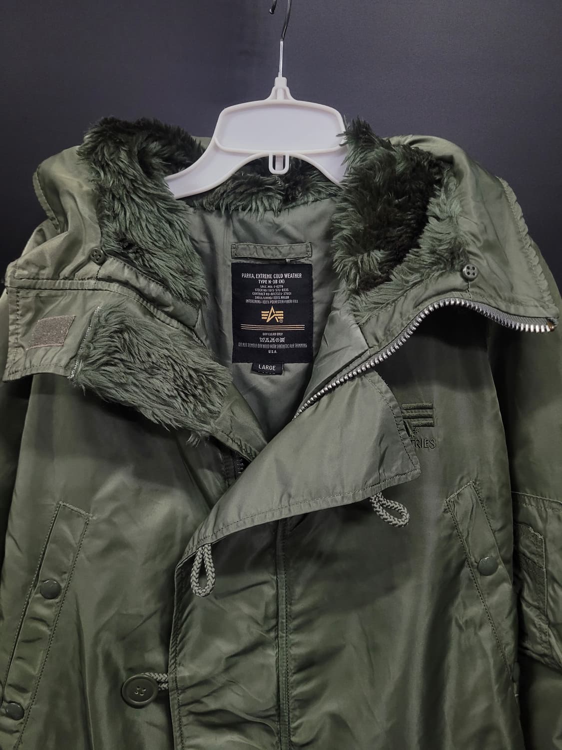 알파 인더스트리 N3B 엑스트림 파카 야상 L 상품이미지2