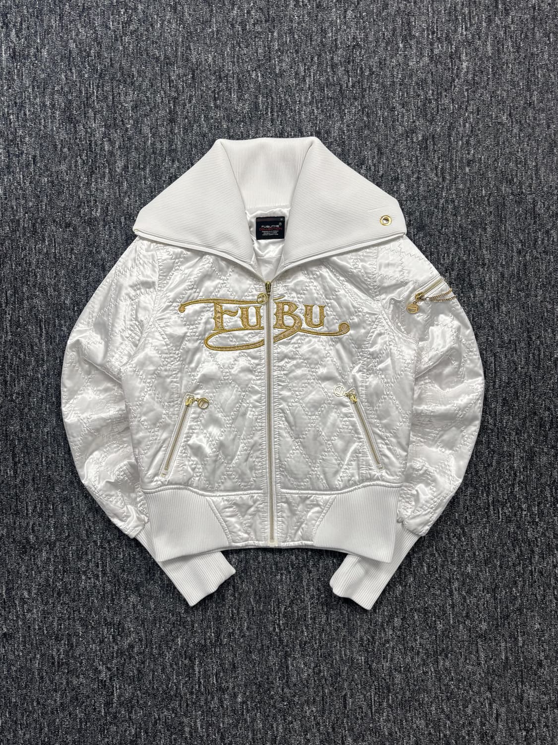 후부 화이트 하이넥 퀼팅 자켓 상품이미지3