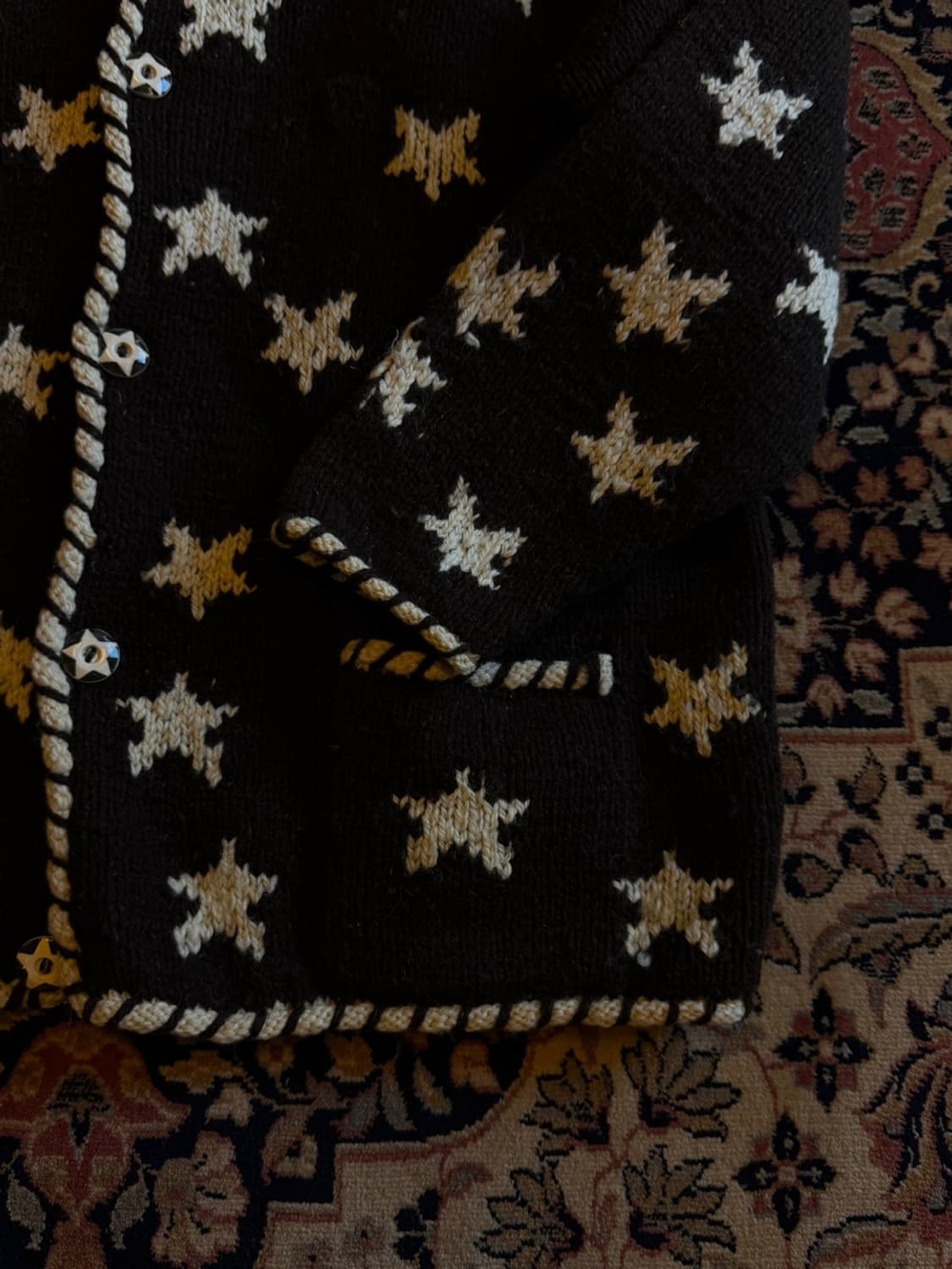 VTG 셔틀랜드울 니트 가디건 여성66-77 상품이미지8