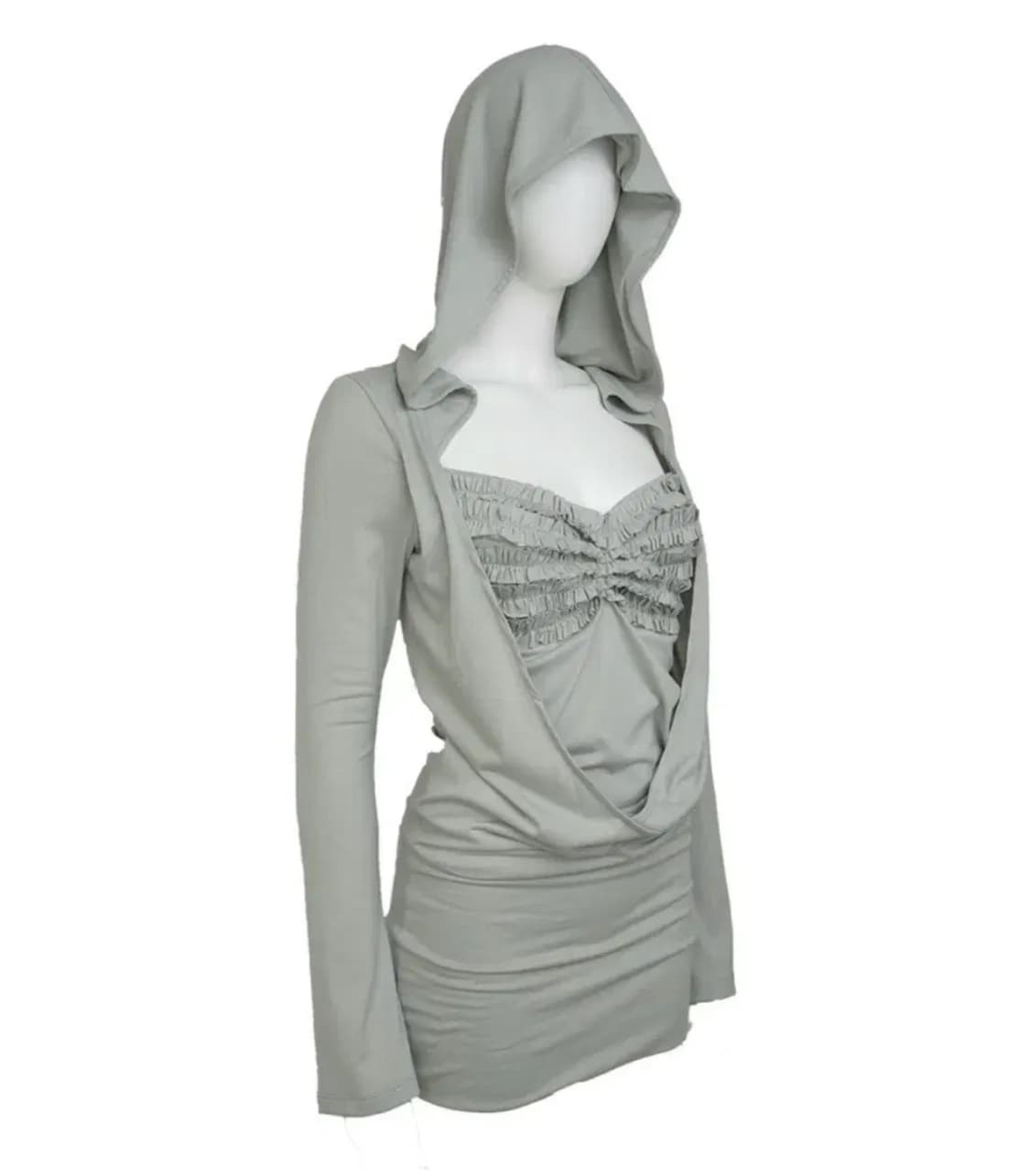 elfelfelfarchives DRAPED HOODIE DRESS 상품이미지1