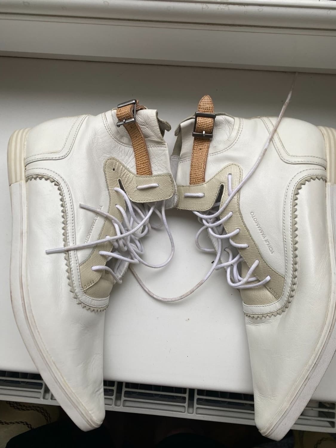 Y-3 adidas 콜라보 화이트 레더 스니커즈 부츠 상품이미지2