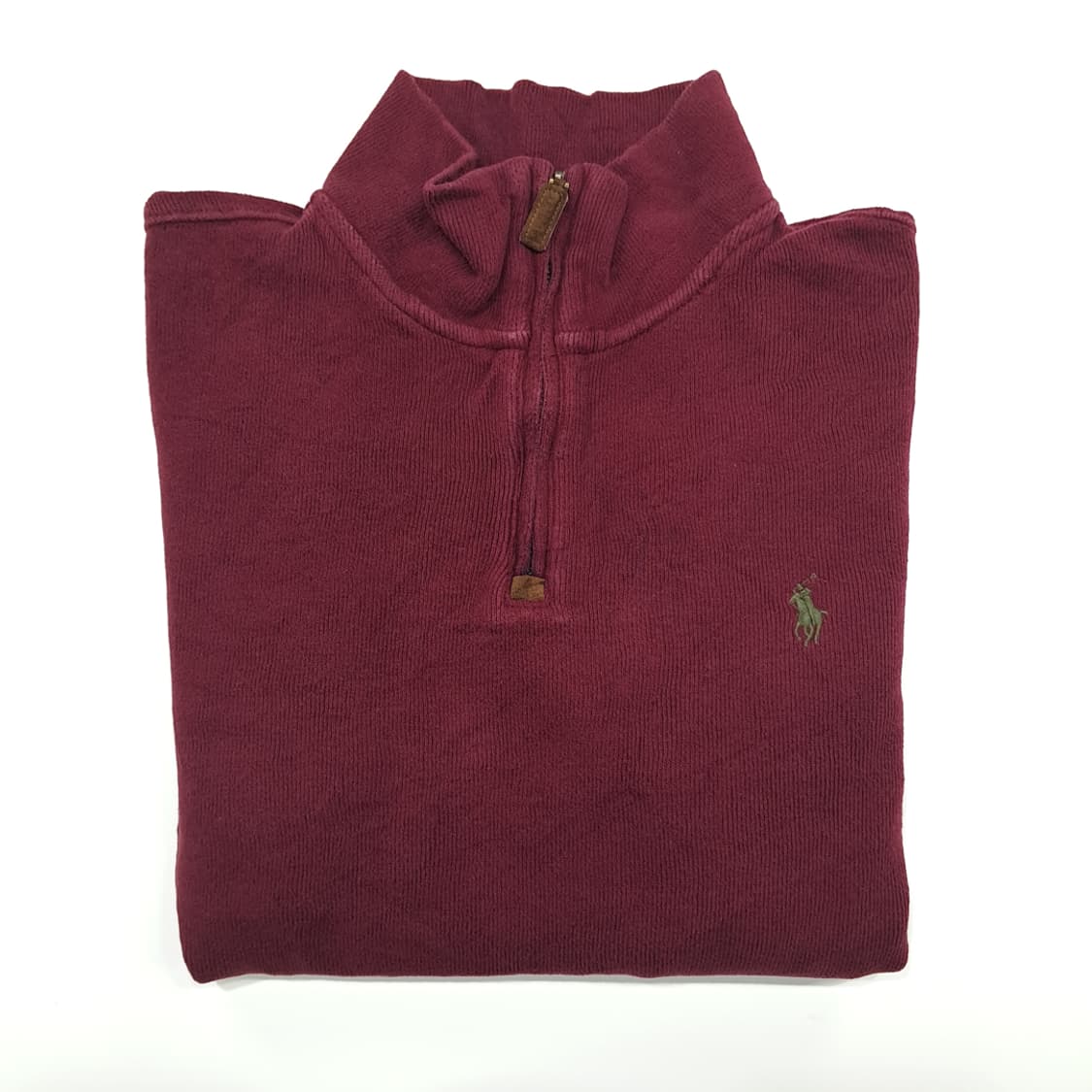 CN792 M 폴로 랄프로렌 버건디와인 하프집업 긴팔 니트 스웨터 상품이미지8
