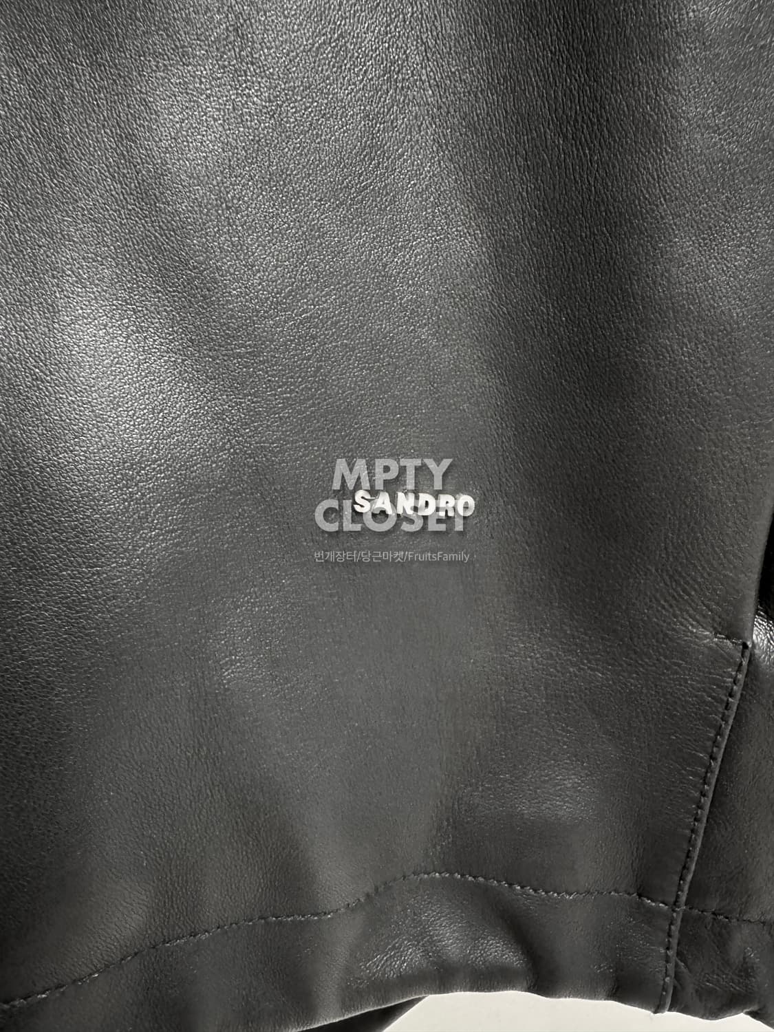 [XL] 산드로옴므 램스킨 레더 후드 점퍼 블랙 상품이미지10