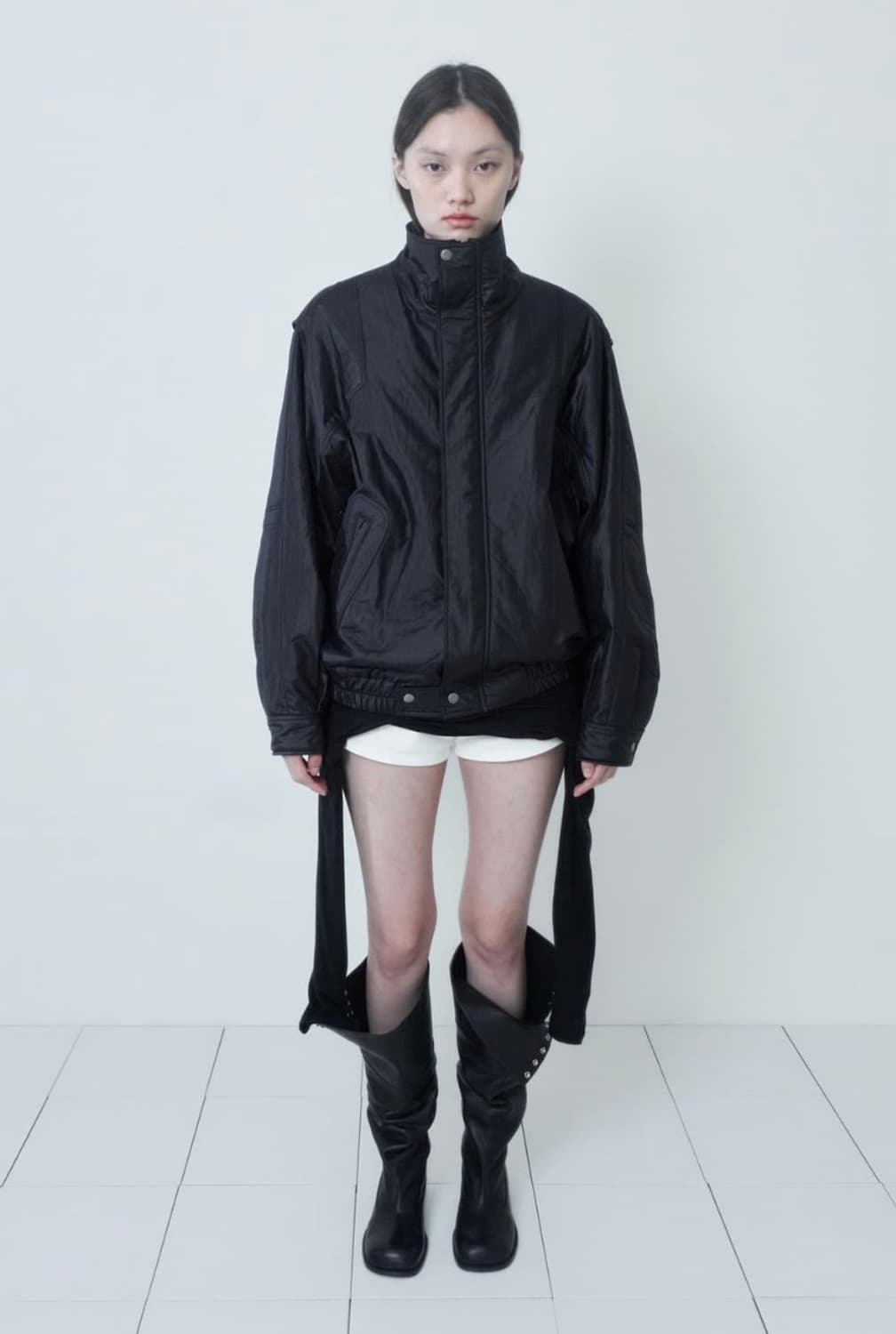 세릭 하이넥 봄버 자켓 블랙 상품이미지1