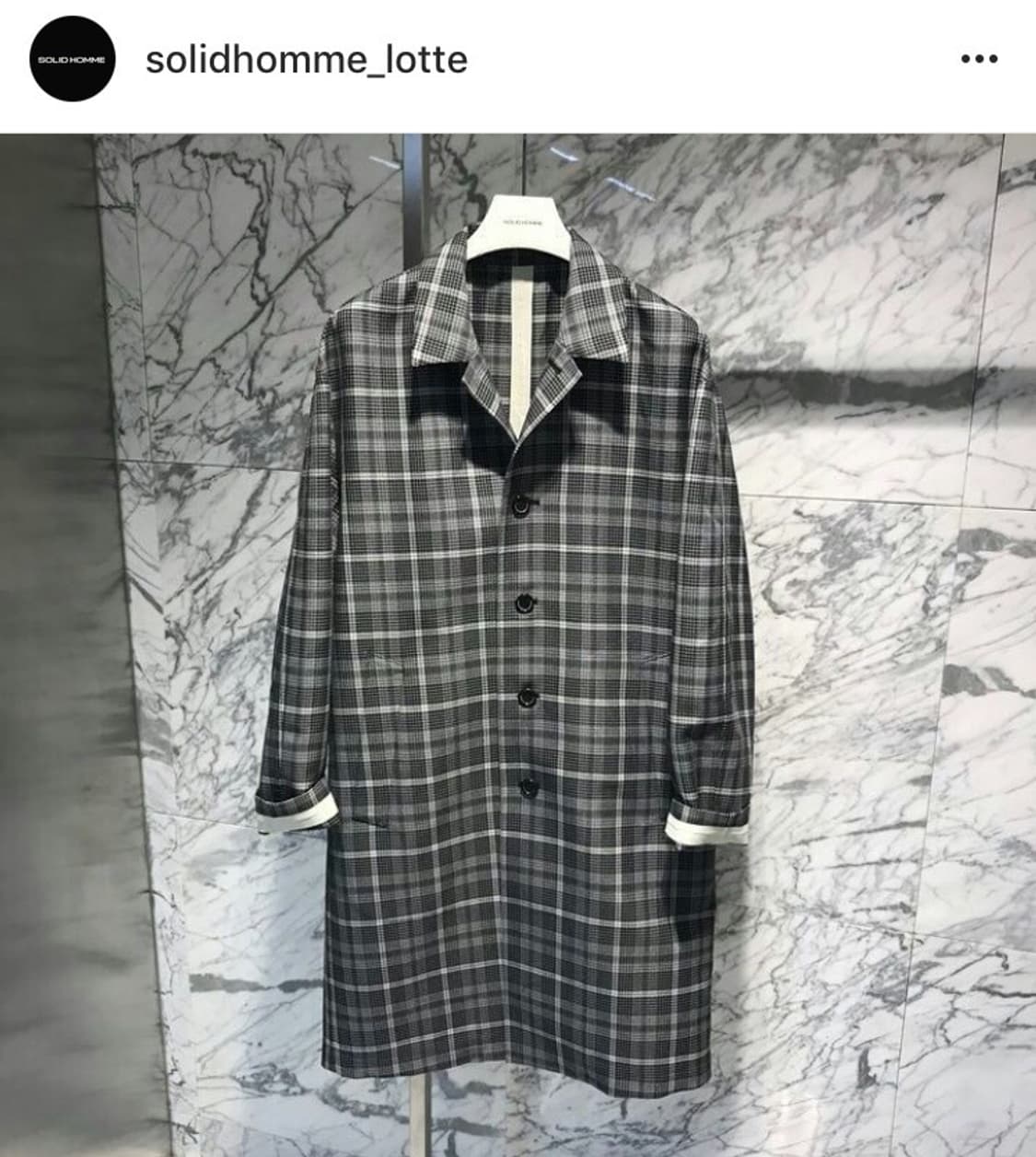 솔리드옴므 테이핑 체크 맥코트 48사이즈 상품이미지7