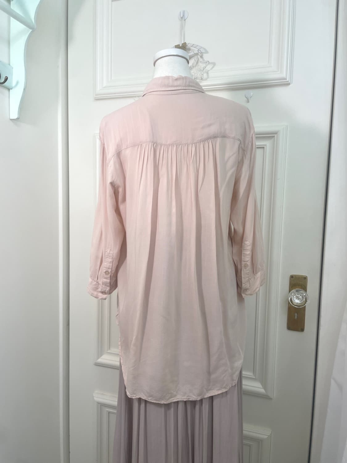 sheer pink pocket point summer blouse 상품이미지4