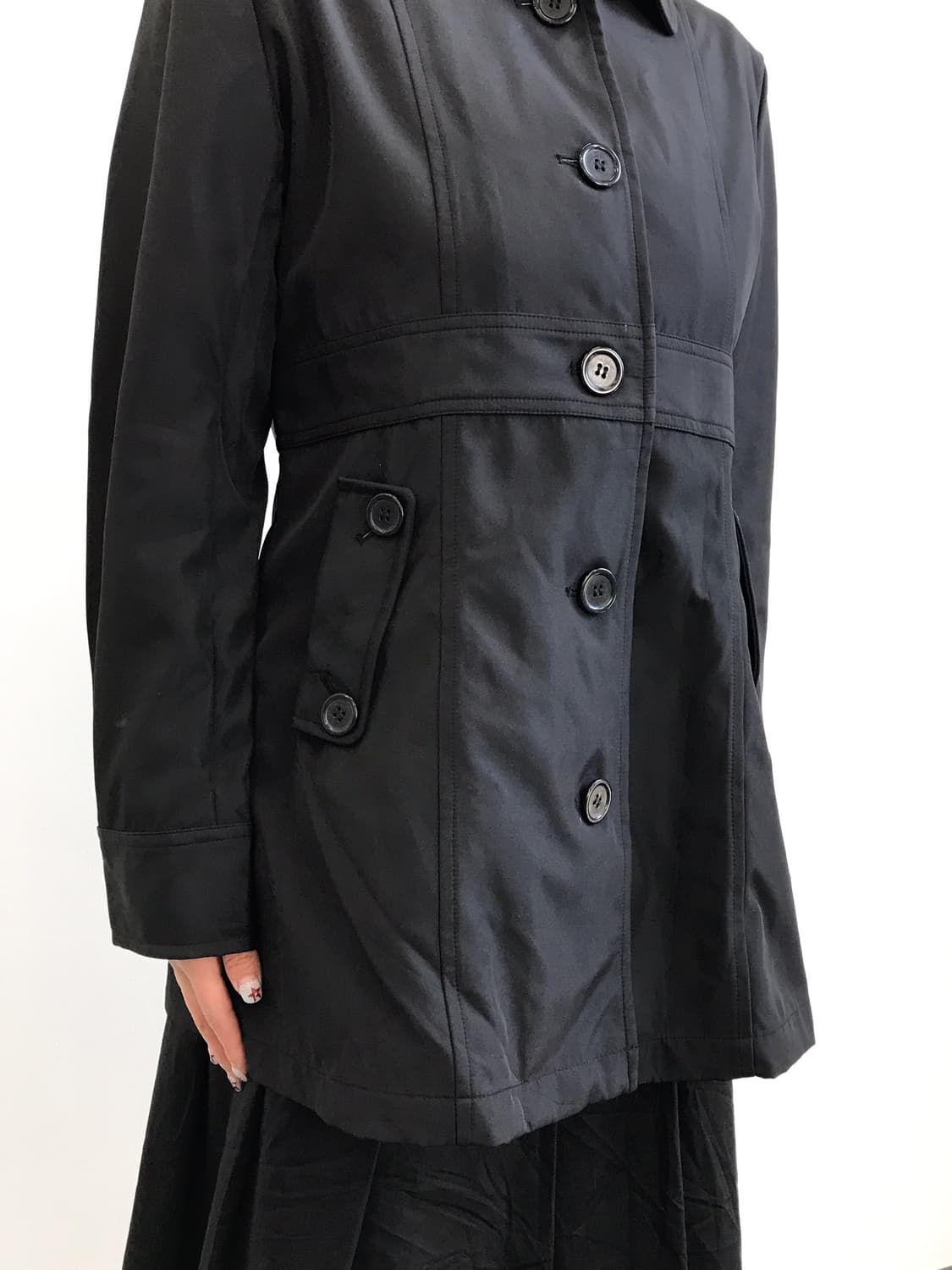 Jpn Black Button-Front Light Jacket 상품이미지3