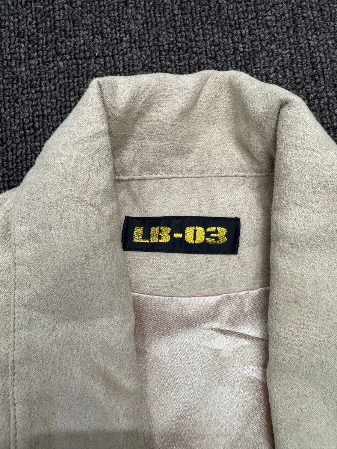 OS)LB-03 빈티지 여성 베이지 스웨이드 크롭 자켓 상품이미지3