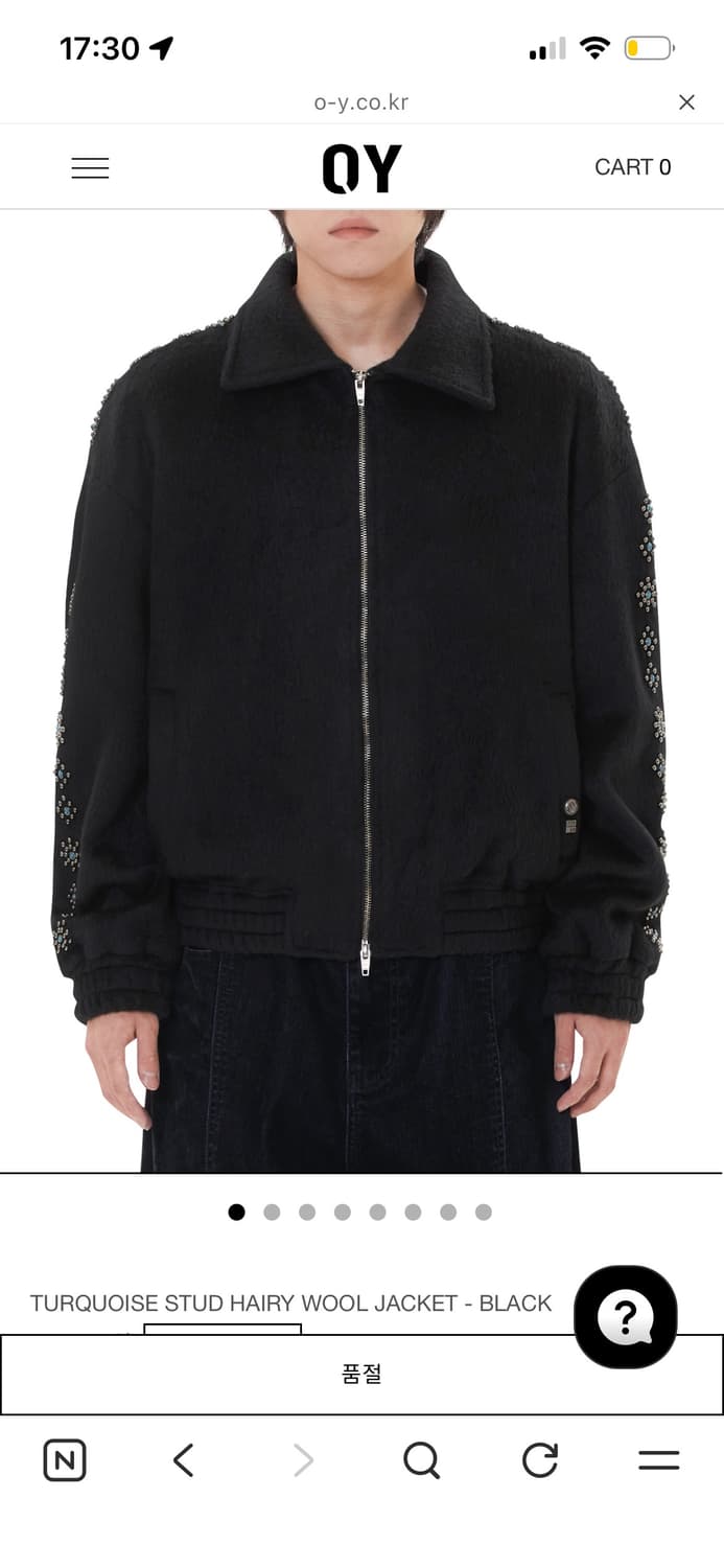 오와이 터쿼즈 스터드 헤어리 월 재킷 (2사이즈) 상품이미지2