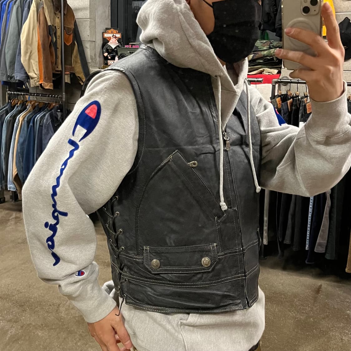 90s 할리데이비슨 가죽 베스트 (105) 상품이미지7