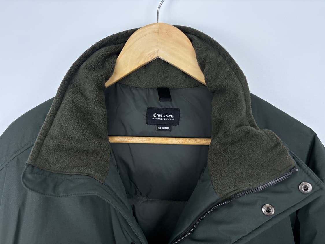 커버낫 카키 포켓 덕다운 숏파카 점퍼 상품이미지2