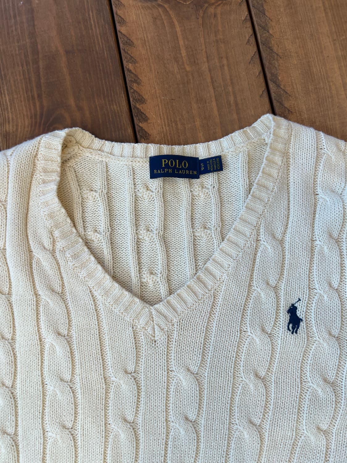 폴로 크림 꼬임 니트 상품이미지7