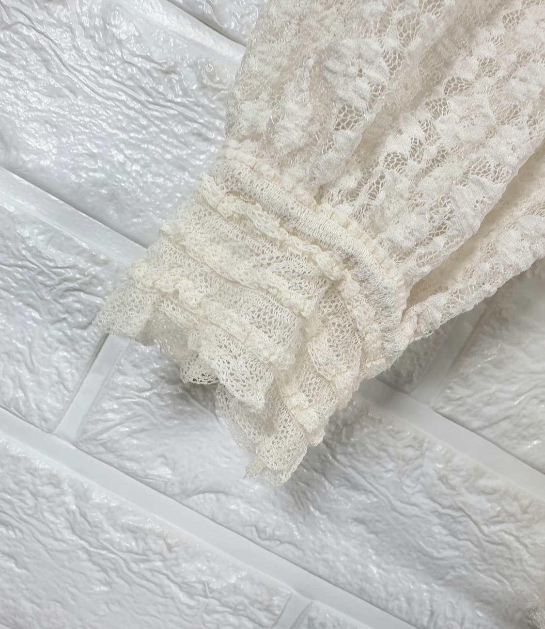 [44]오즈세컨 레이스 하이넥 긴팔 블라우스 상품이미지5