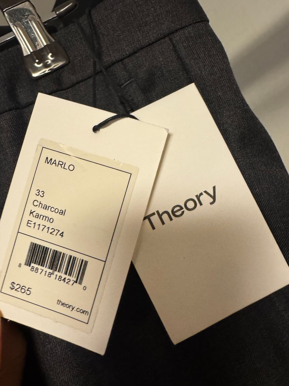 띠어리 뉴테일러 정장 셋업 차콜 그레이 택달린 새제품 42S, 33사이즈 상품이미지6
