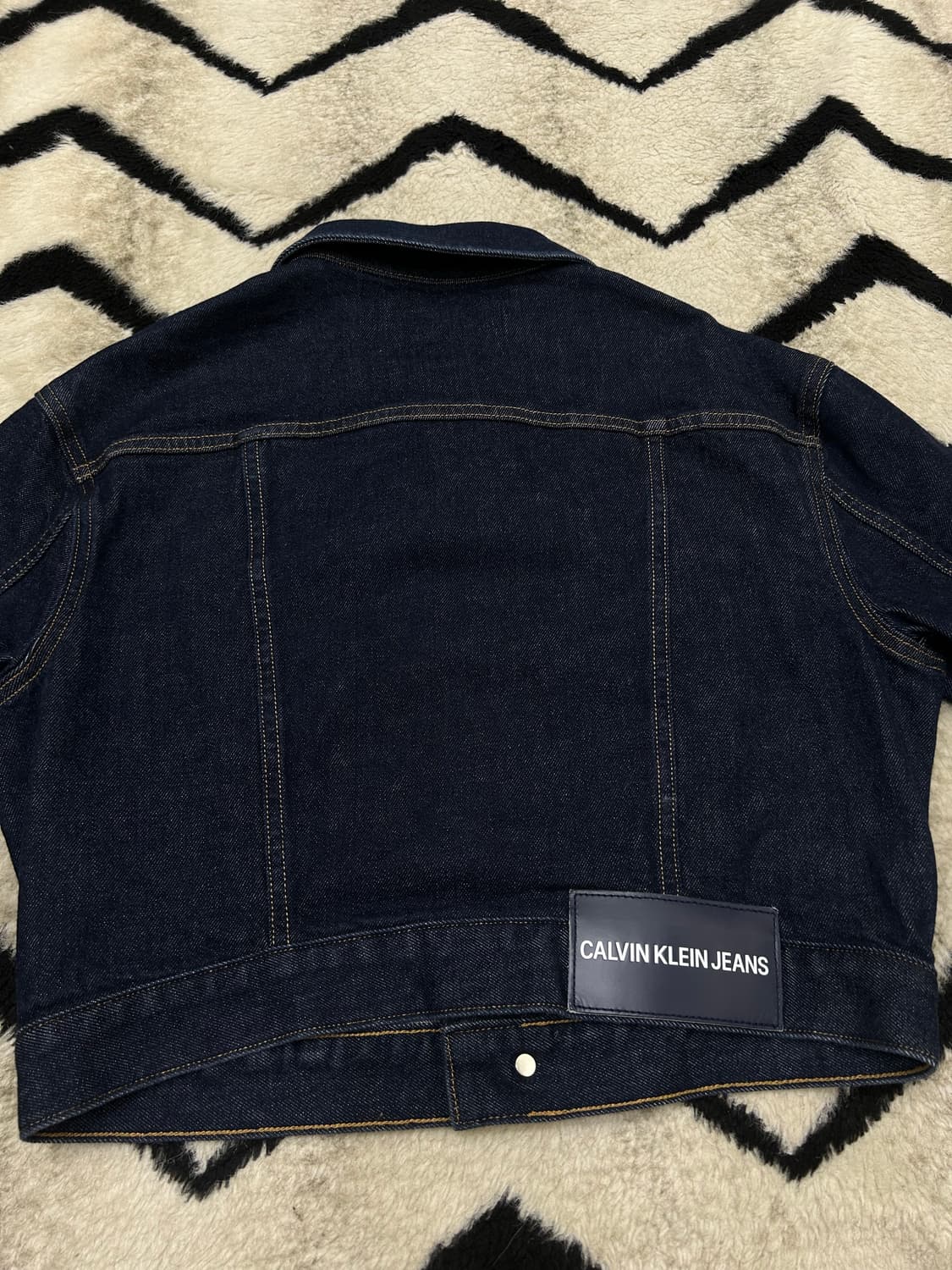 [S]캘빈클라인 크롭 오메가 데님 자켓/진청 상품이미지3