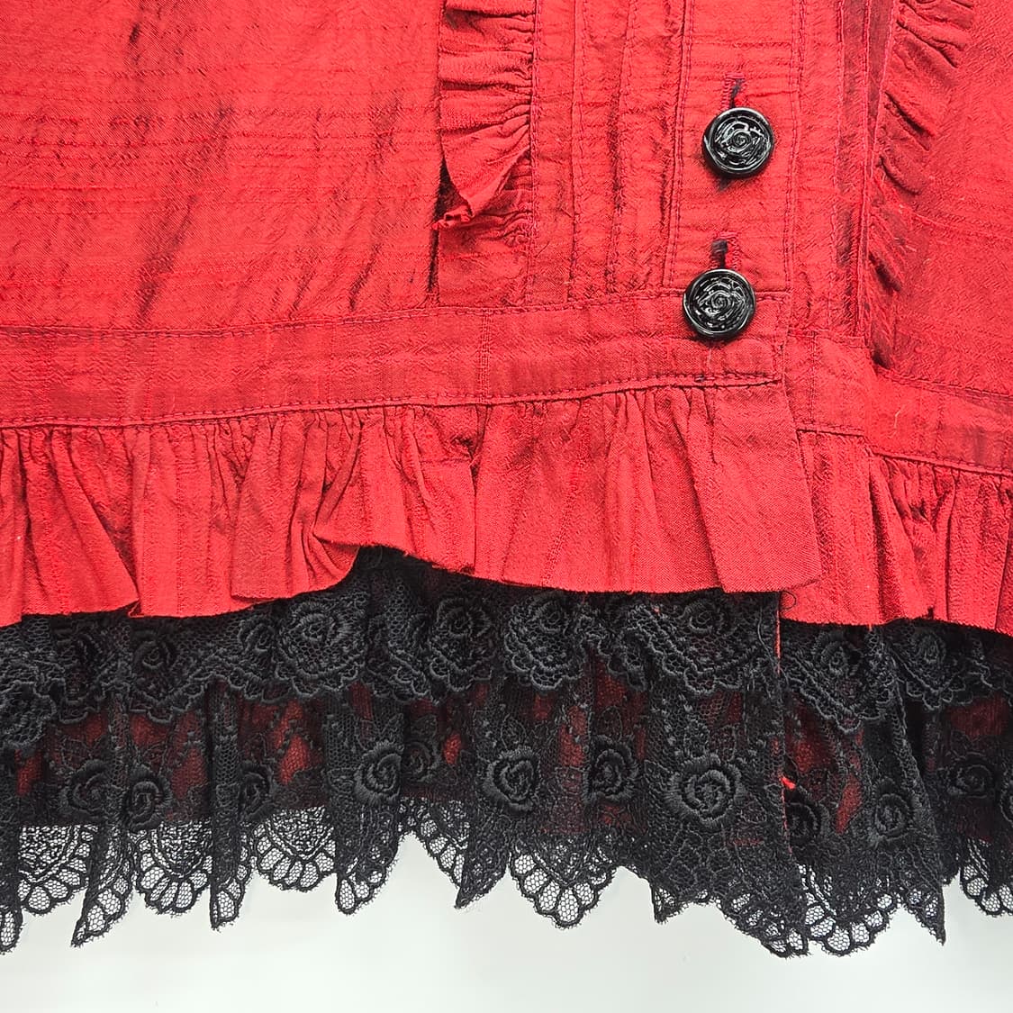 레드 빈티지 레이스 블라우스 상품이미지2