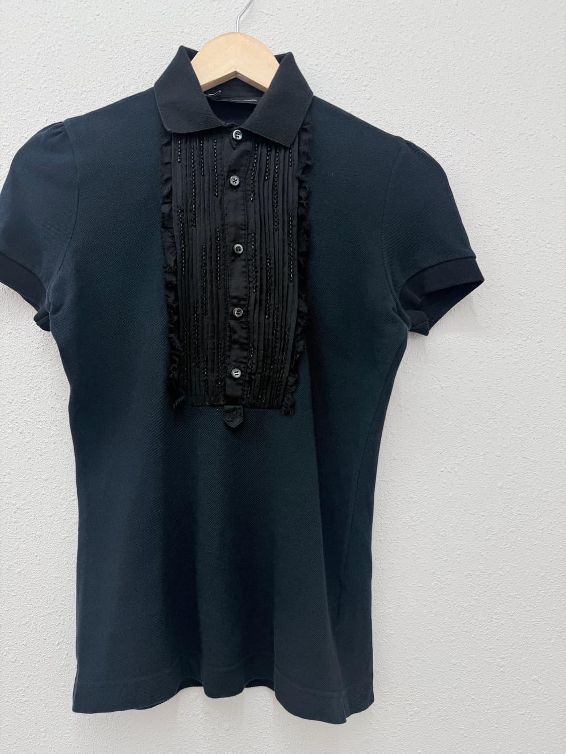 빈티지 Dsquared2 블랙 프릴 비즈 블라우스 상품이미지3