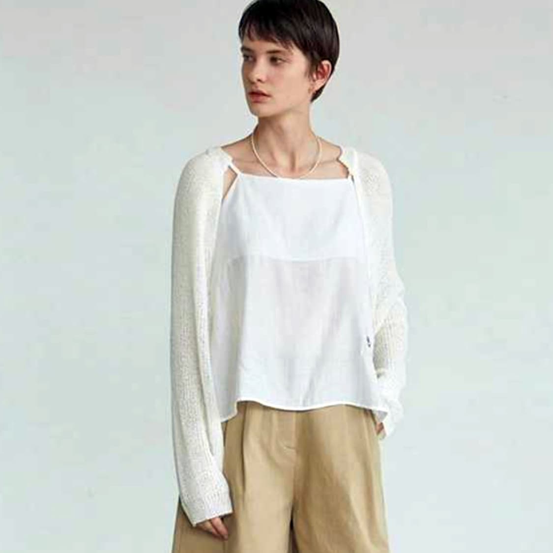 닉앤니콜(NICK NICOLE) 볼레노 니트탑 가디건 프리사이즈 상품이미지1