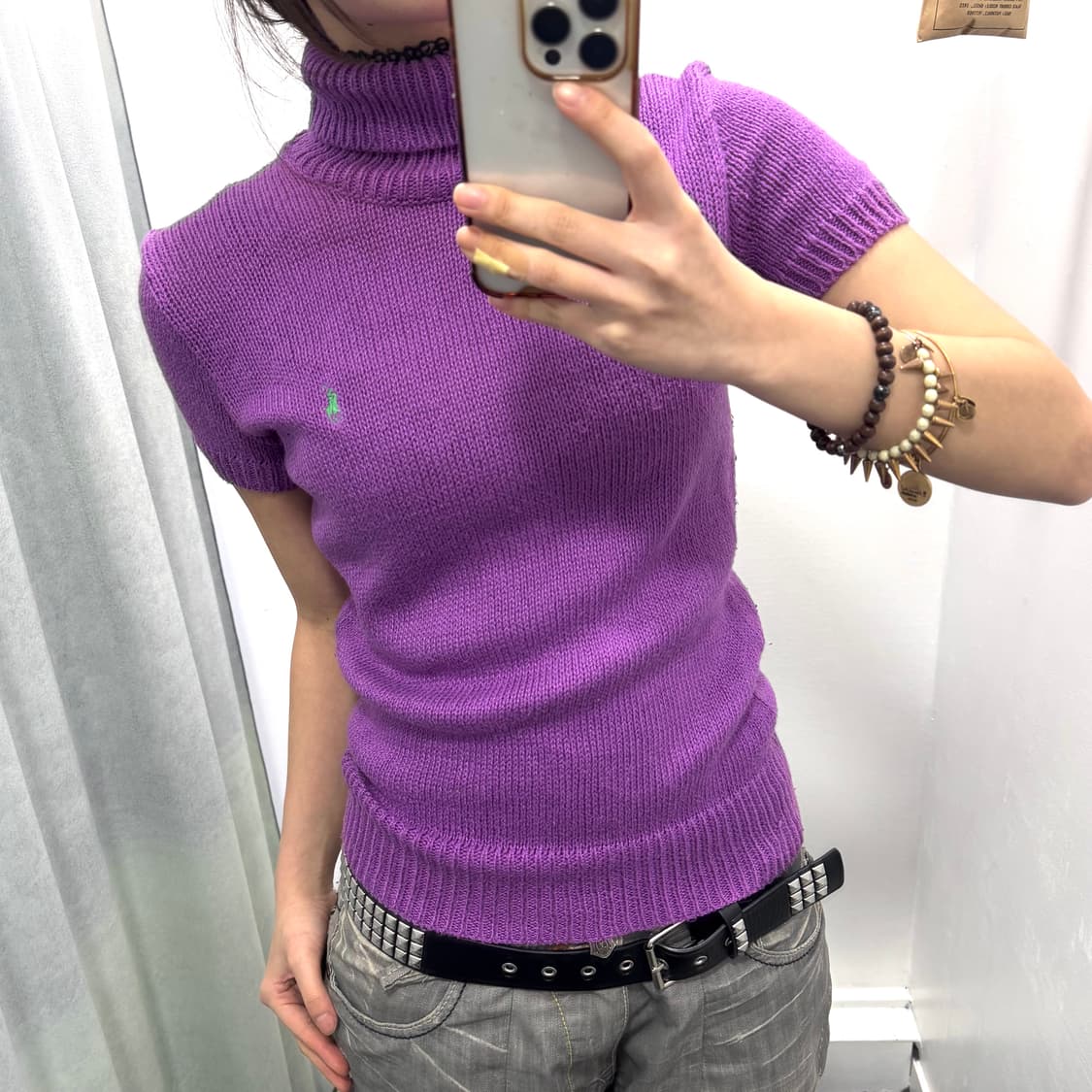 랄프로렌 골프 퍼플 목폴라 반팔니트 상품이미지1