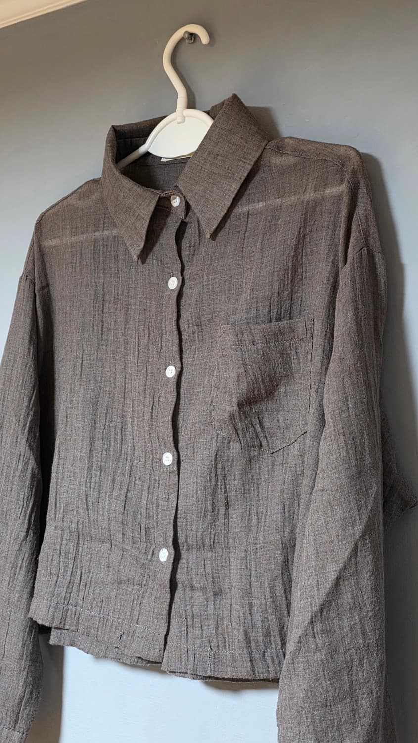 빈티지 시스루 면셔츠 상품이미지2