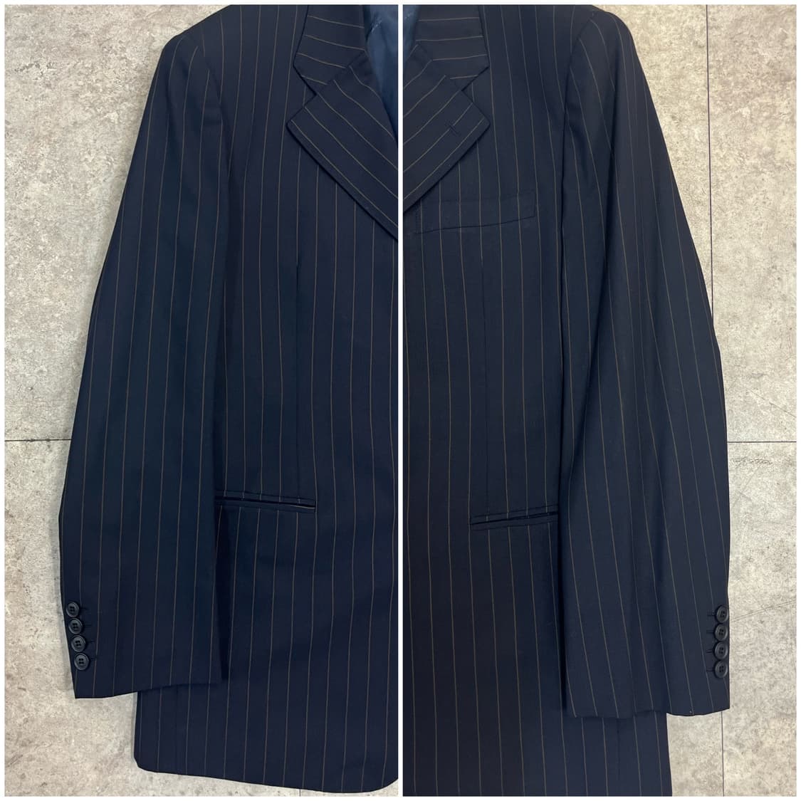 잉글랜드 에르메네질도 제냐 원단 스트라이프 자켓 네이비 #csz3732 상품이미지6