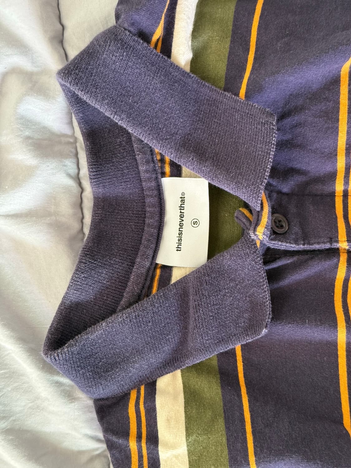 [S size] 디스이즈네버댓 스트라이프 카라 롱슬리브티 상품이미지3