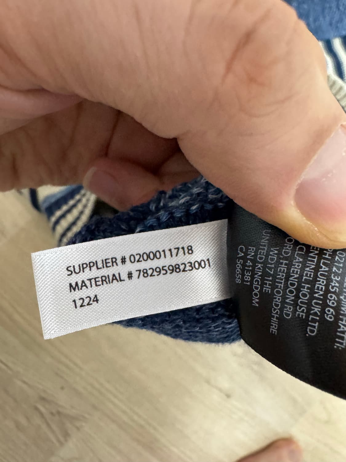 M 더블알엘 인디고 스트라이프 코튼 숄카라 가디건 상품이미지9