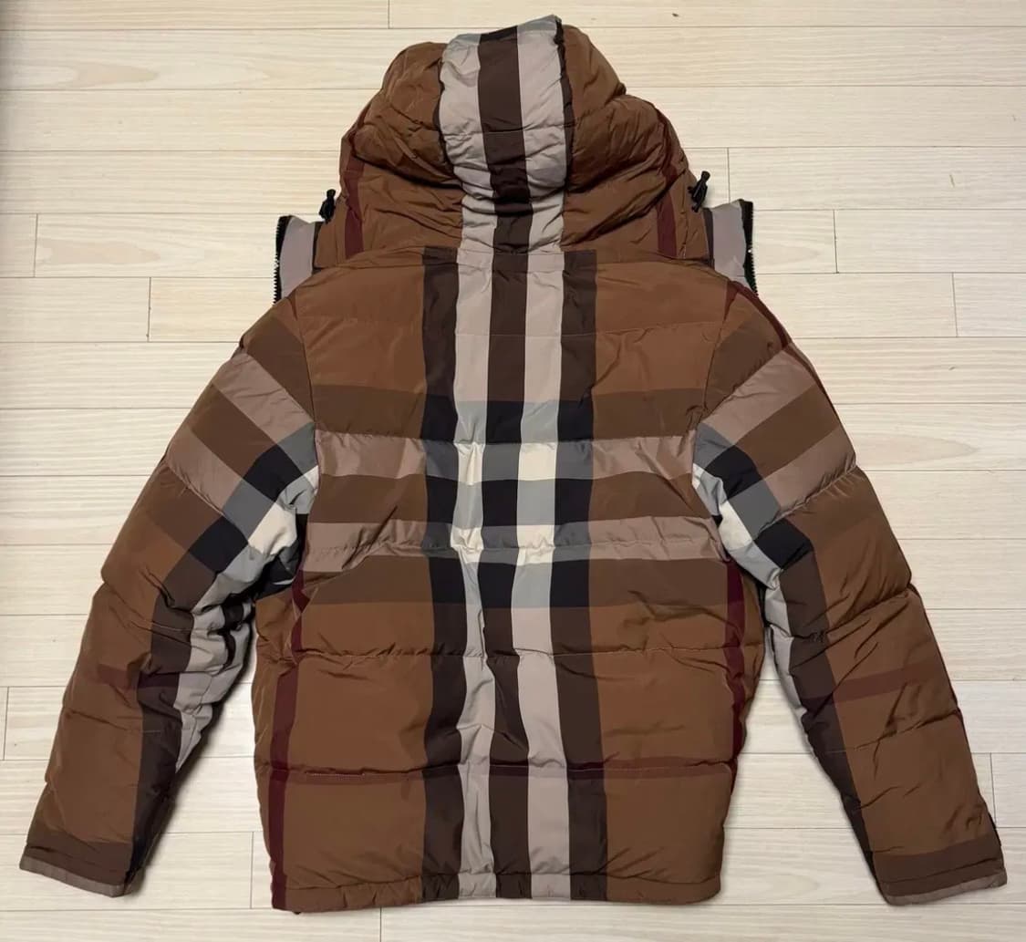 S) 버버리 체크 리버시블 후드 패딩 상품이미지2