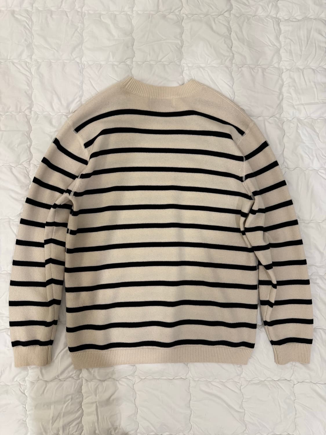 비이커 스트라이프 캐시미어울 니트 아이보리 상품이미지2