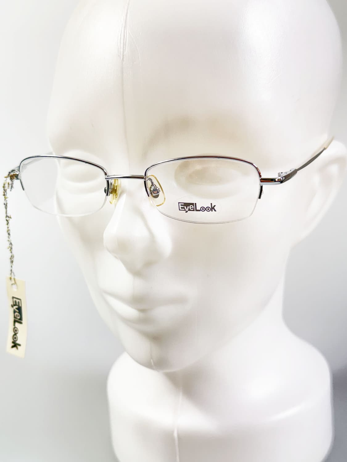 EYE LOOK 실버 메탈 반무테 스퀘어 빈티지 안경 상품이미지8