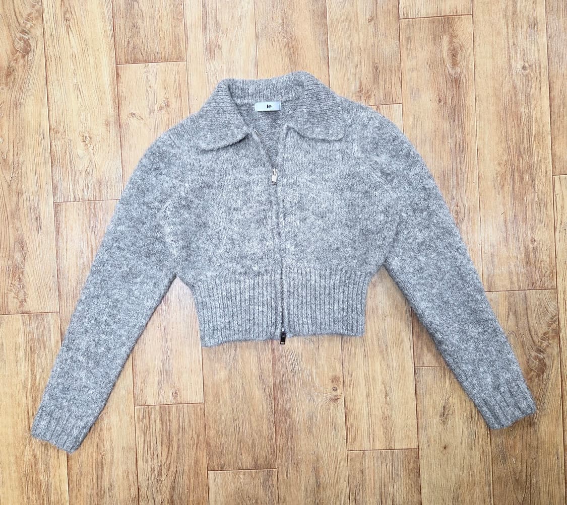 르(le) 투웨이 플러피 집업 니트가디건 55-66 새상품 상품이미지2