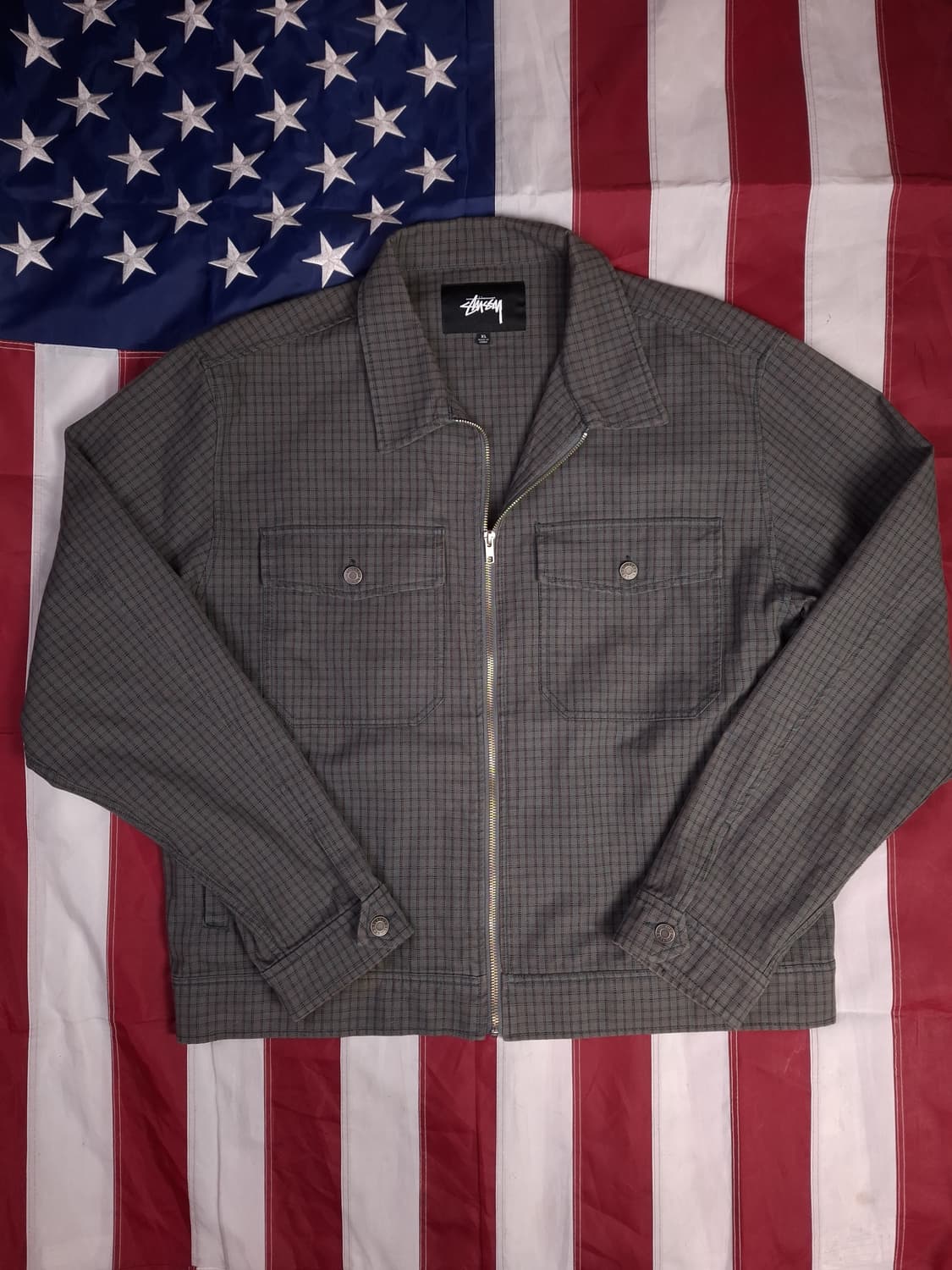 오리지날 스투시 체크 그레이 개러지 자켓 상품이미지1