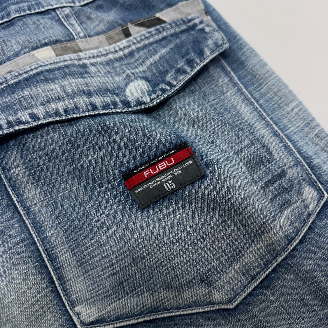 FUBU 후부 Y2K 힙합 워싱 와이드 데님 카고팬츠 상품이미지7