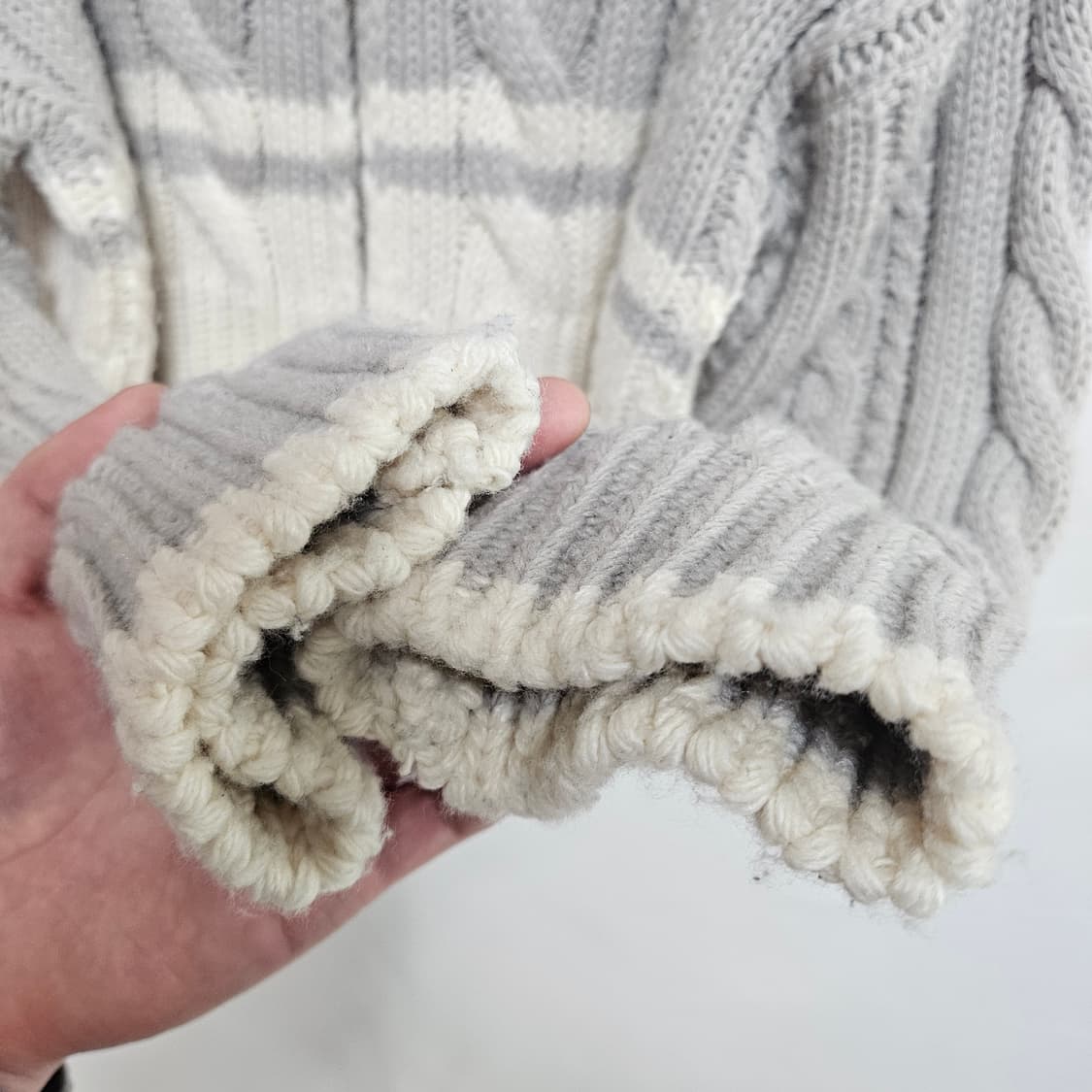 누아르나인 케이블 니트집업 M 상품이미지4