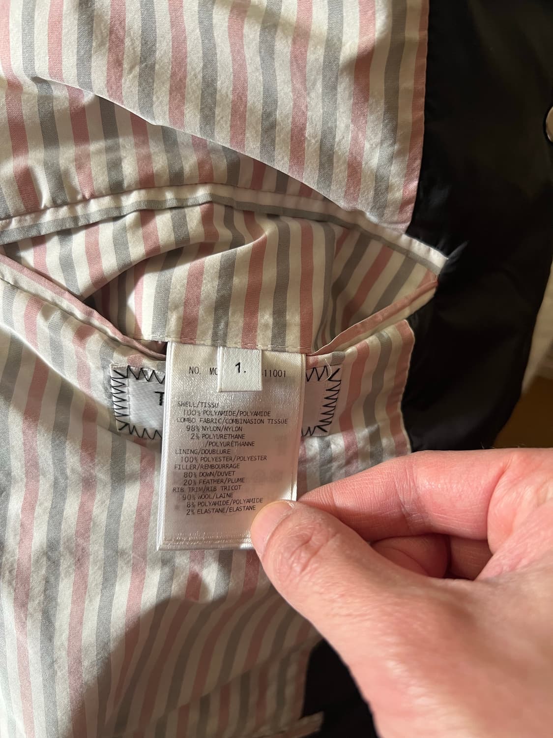 정품 톰브라운 4BAR 후드 블랙 롱패딩 상품이미지5