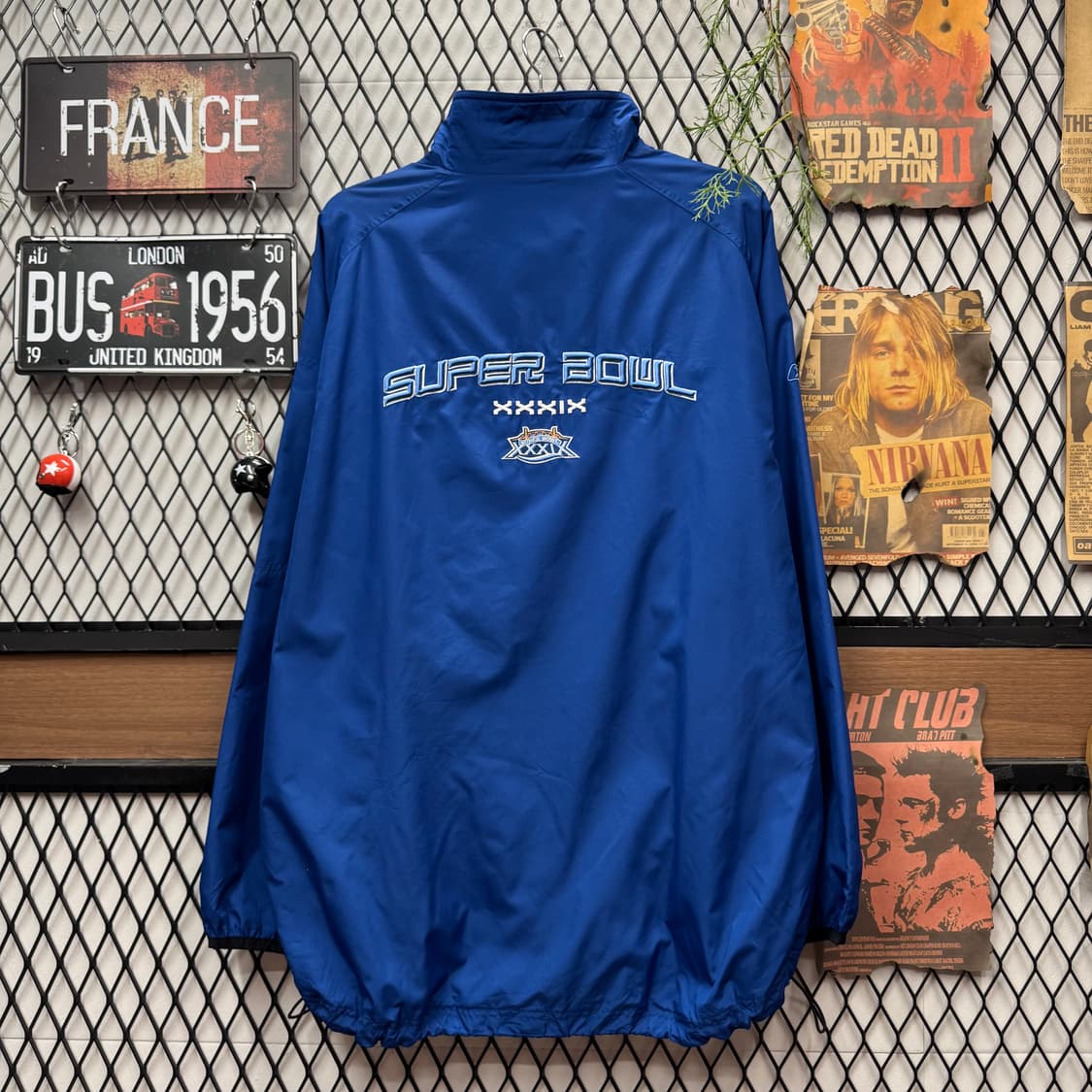00s 리복 X NFL 39회 슈퍼볼 바람막이 후면 로고 포인트 블루 상품이미지2