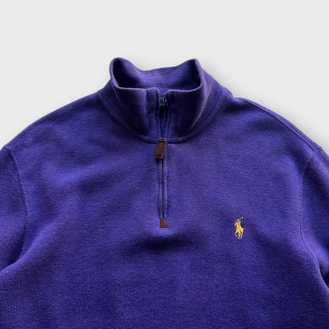 폴로 퍼플 면 하프 집업 니트 반집업 상품이미지2
