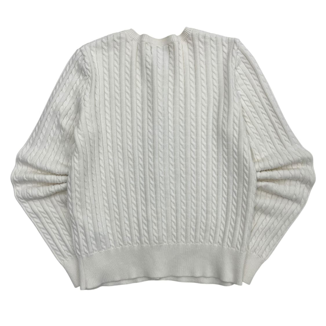 폴로 랄프로렌 딸기우유맛 포니 화이트 꽈배기 가디건 XL 상품이미지3