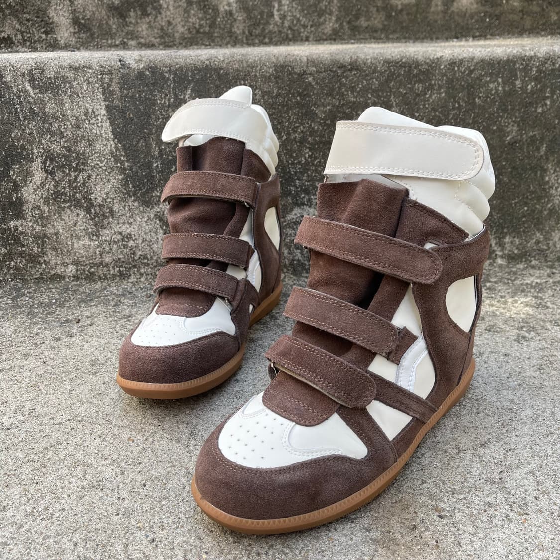 [39] Designer 가죽/스웨이드 웨지힐 스니커즈(250) 상품이미지3