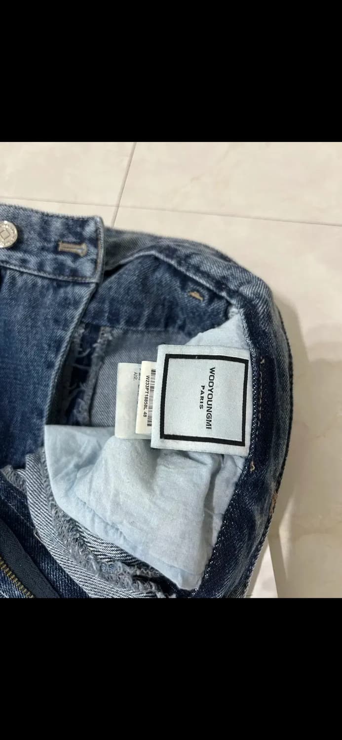 우영미 원턱 세미와이드 데님 팬츠 상품이미지4