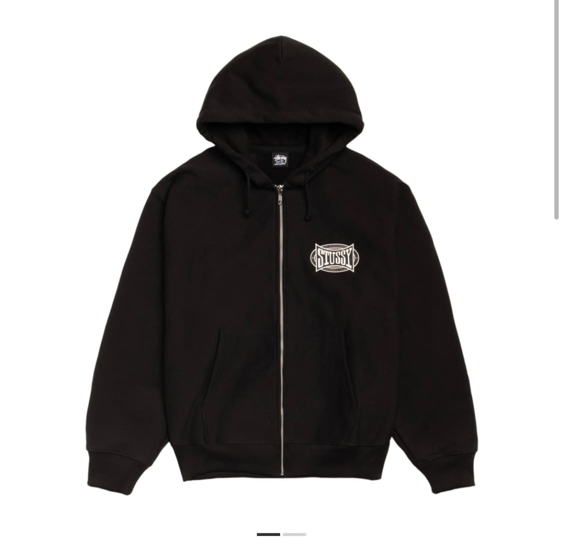 스투시 챔피온 오벌 집후디 블랙 라지 상품이미지1