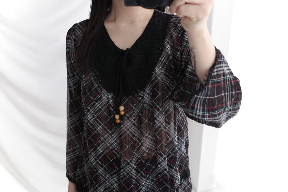 check crochet blouse  상품이미지5