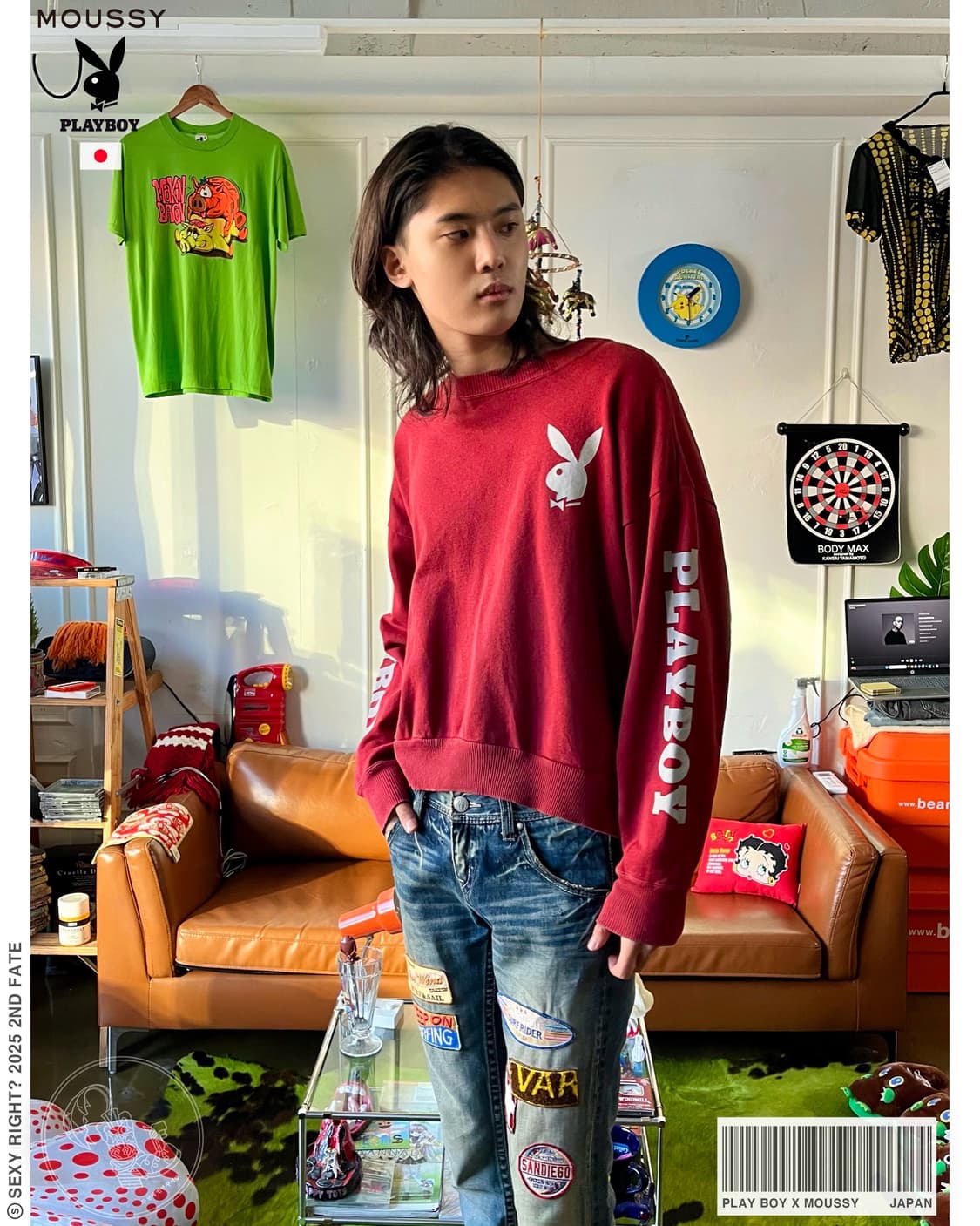 PLAY BOY X MOUSSY Japan Long-Sleeve 상품이미지1