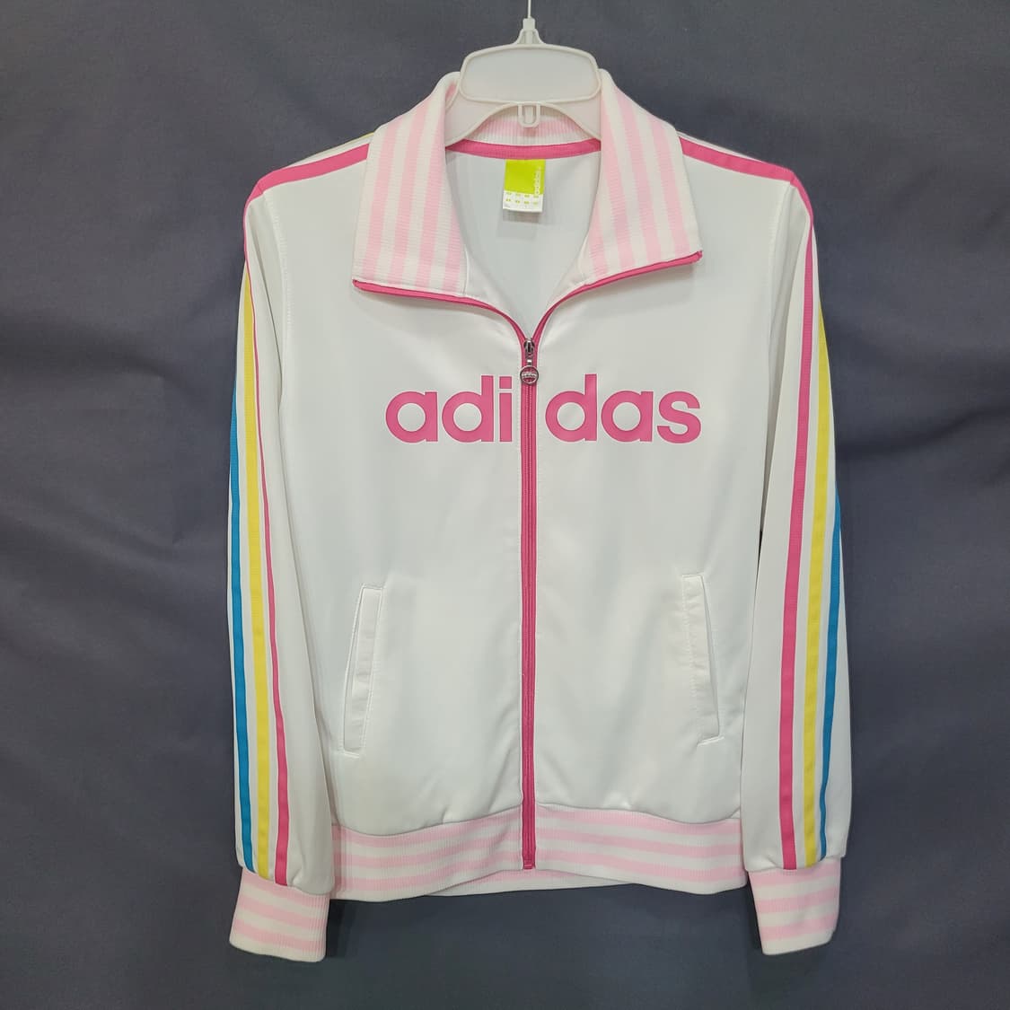 아디다스 스펠 로고 레인보우 딸기우유 트랙탑 대대장 희귀 져지 상품이미지1