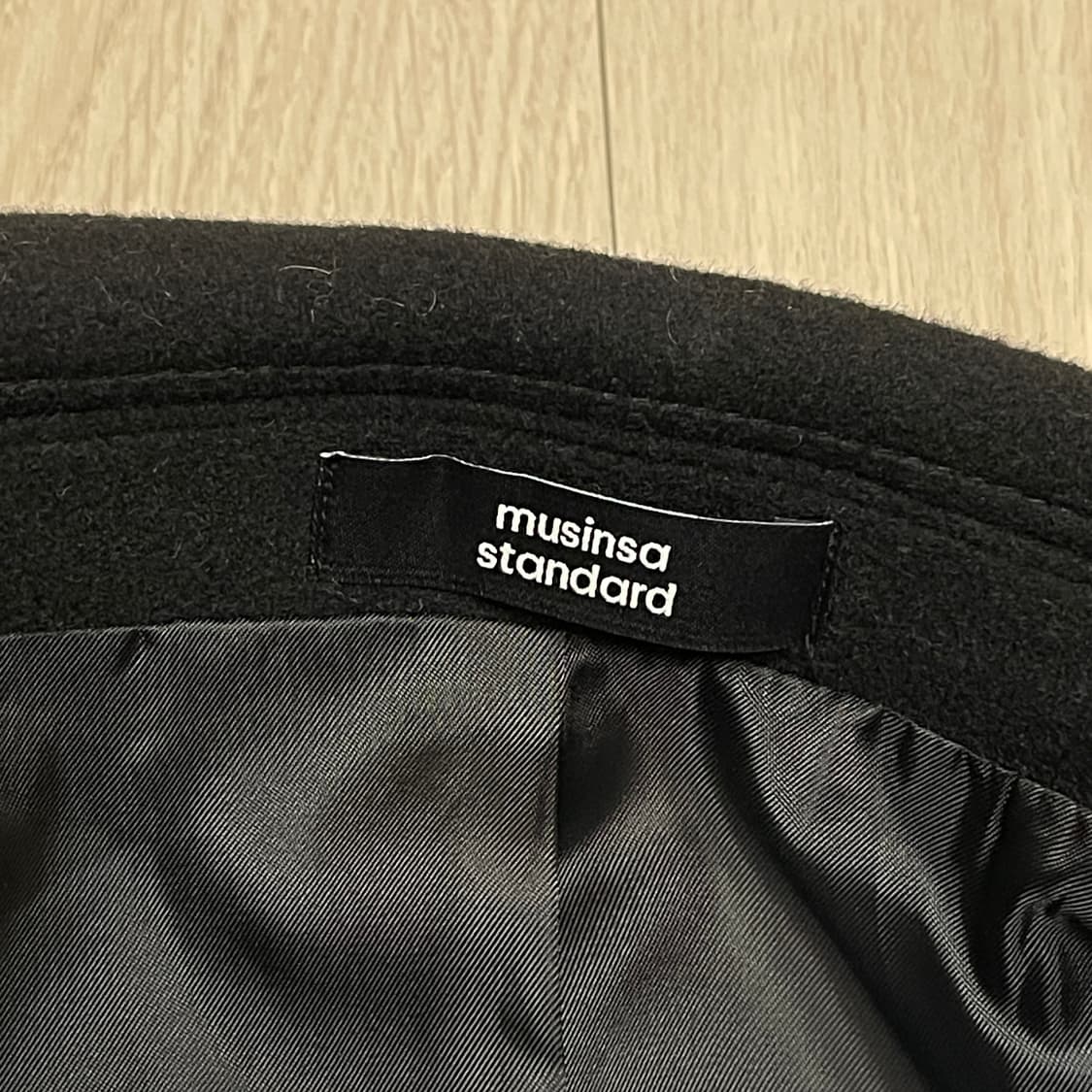 (미착용) 무신사스탠다드 캐시미어 블렌드 싱글코트 블랙 M 상품이미지5