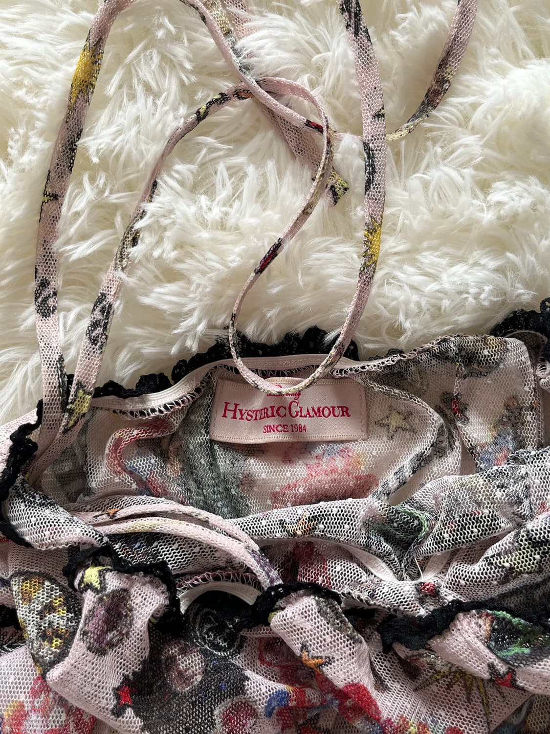 히스테릭 글래머 마법소녀 올오버 그래픽 도트 레이스 캐미솔 슬립 원피스 상품이미지4