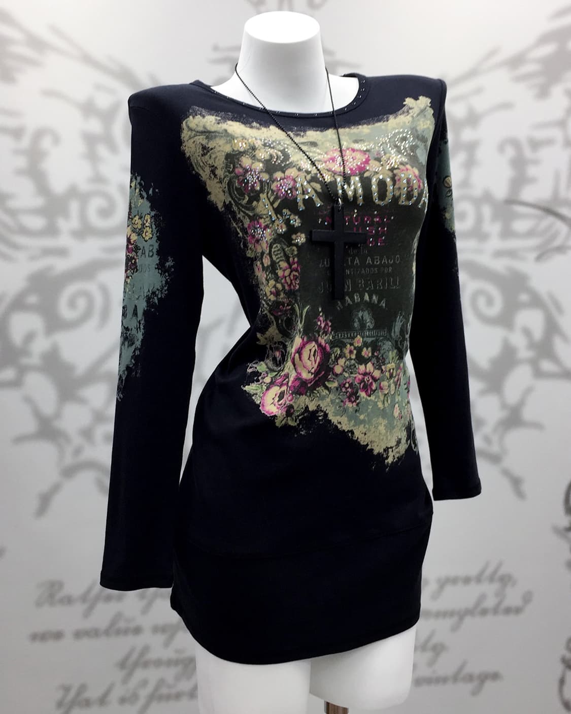 Dark Floral Bodycon Dress 상품이미지1