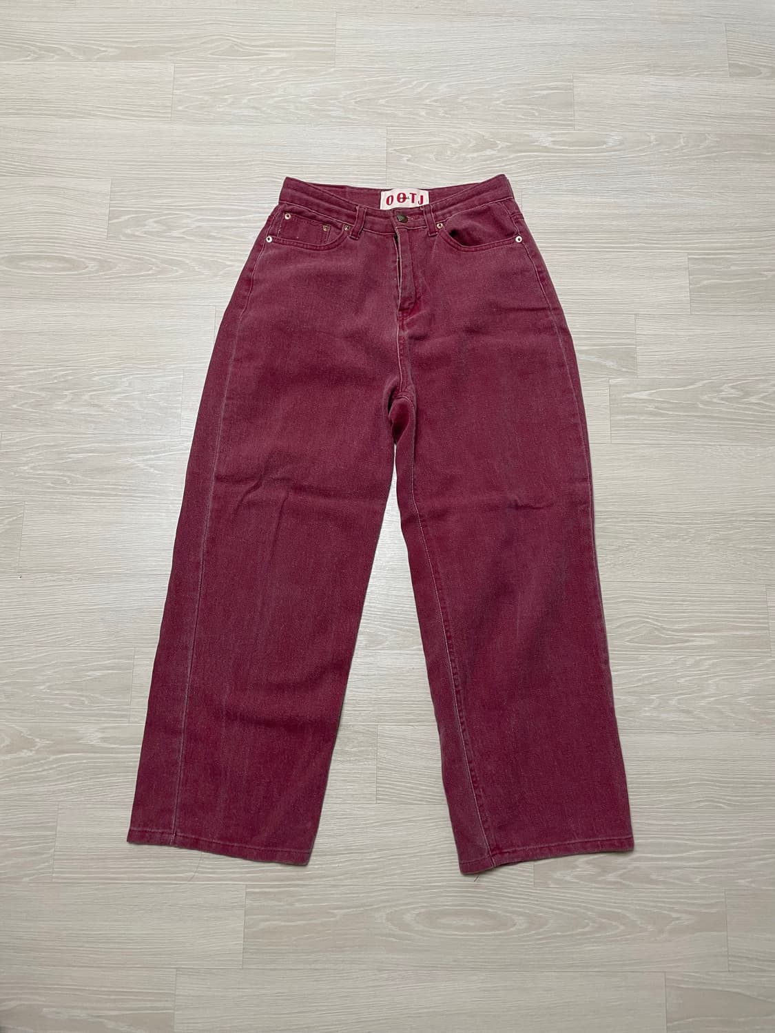 ootj 버건디 와이드팬츠 상품이미지1
