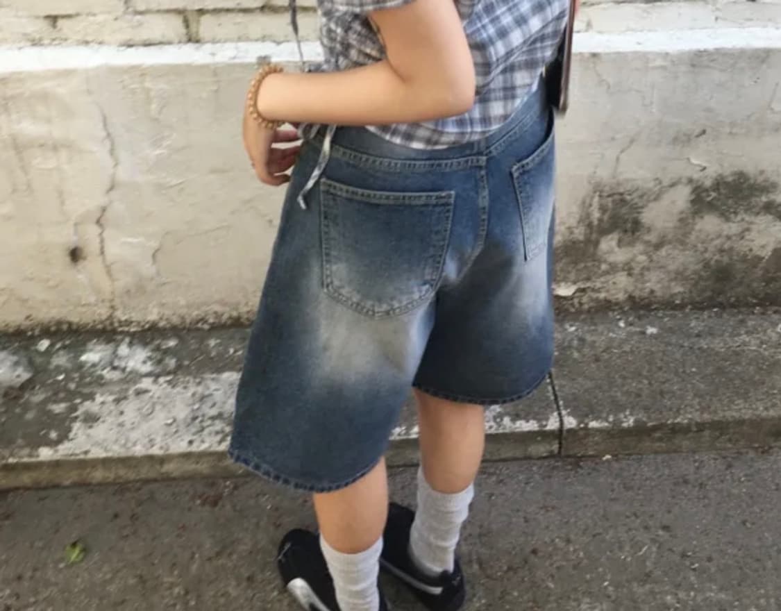 원턱 버뮤다 데님 상품이미지3