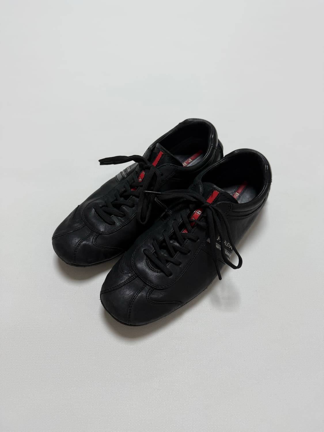 프라다 스포츠 사이드 로고 로우탑 레더 스니커즈 UK8 상품이미지3